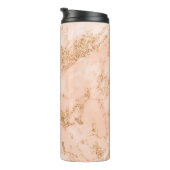 Bouteilles Isothermes Rose en marbre parties scintillant d'or abstrait (Tourné sur la droite)