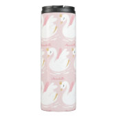 Bouteilles Isothermes Rose girly mignon cygne floral élégant autre (Dos)