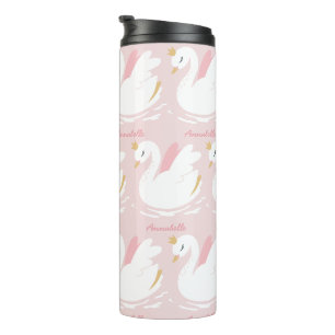 Bouteilles Isothermes Rose girly mignon cygne floral élégant autre