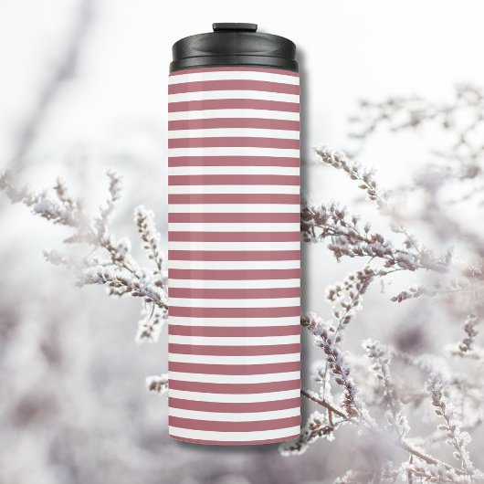 Bouteilles Isothermes Rose Gold Blanc Simple Rayé Horizontal