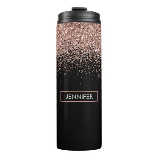 Bouteilles Isothermes Rose Gold Blush Pink Parties scintillant Girl Mono (Devant)