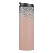 Bouteilles Isothermes Rose Gold Blush rose Parties scintillant argent Mo (Tourné sur la droite)