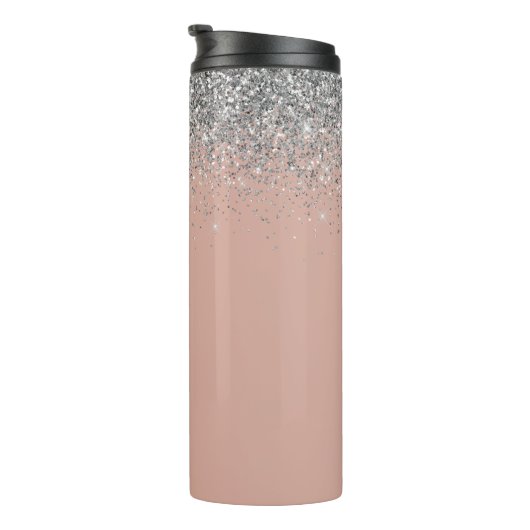 Bouteilles Isothermes Rose Gold Blush rose Parties scintillant argent Mo (Tourné sur la droite)