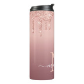 Bouteilles Isothermes Rose Gold Custom Lettre Nom Thermal Tumbler (Tourné sur la gauche)