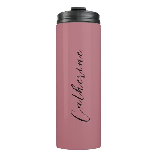 Bouteilles Isothermes Rose Gold et noir Élégant minimal Customisé (Devant)