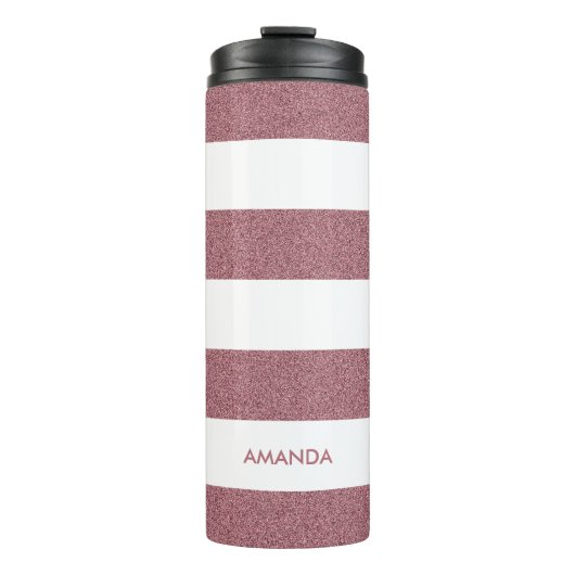 Bouteilles Isothermes Rose Gold Faux Parties scintillant blanc Grille aj (Devant)