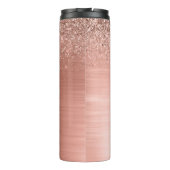 Bouteilles Isothermes Rose Gold Métal Brossé Paillettes Monogramme Rose (Dos)