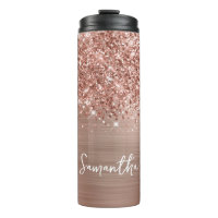 Rose Gold Pailleté Glam Nom Personnalisé