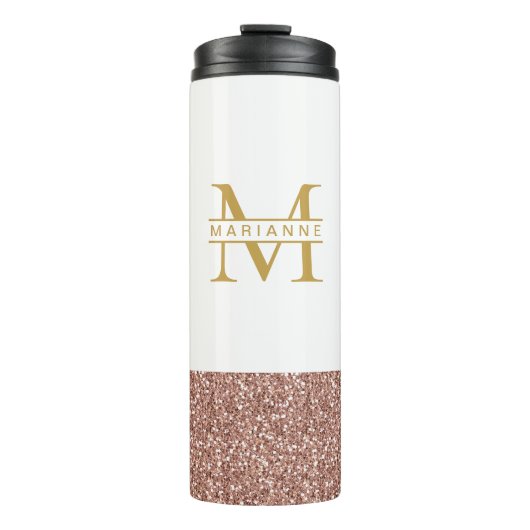 Bouteilles Isothermes Rose Gold Parties scintillant Moderne Minimal (Devant)
