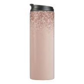 Bouteilles Isothermes Rose Gold - Parties scintillant rose pâle Nom du m (Tourné sur la droite)