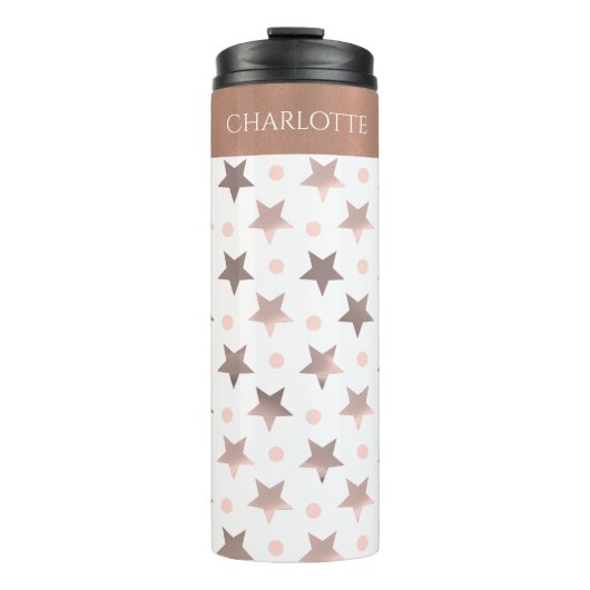 Bouteilles Isothermes Rose Gold Stars Custom Thermal Tumbler (Devant)