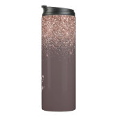 Bouteilles Isothermes Rose Gold Terracotta Blush Paillet Monogramme (Tourné sur la droite)