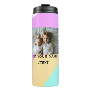 Bouteilles Isothermes Rose jaune vert ajouter photo texte nom personnali