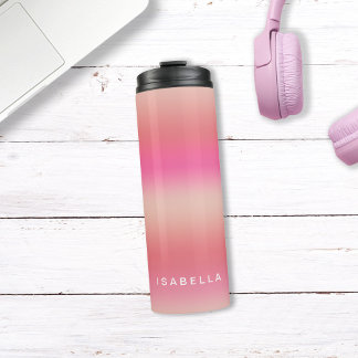 Bouteilles Isothermes Rose Ombré Dégradé Rose Pâle Moderne Personnalisé