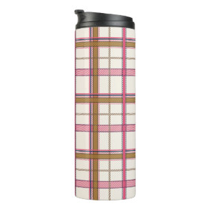 Bouteilles Isothermes Rose Pâle Marine Carreaux Esthétique