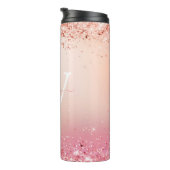 Bouteilles Isothermes Rose Parties scintillant or élégant Monogramme (Tourné sur la droite)