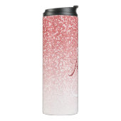 Bouteilles Isothermes Rose Parties scintillant Or Ombre Moderne Monogram (Tourné sur la gauche)