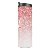 Bouteilles Isothermes Rose Parties scintillant Or Ombre Moderne Monogram (Tourné sur la droite)
