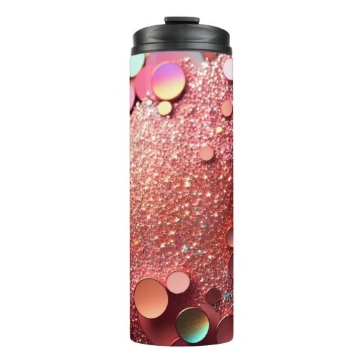 Bouteilles Isothermes Rose Parties scintillant or Température 12oz (Devant)