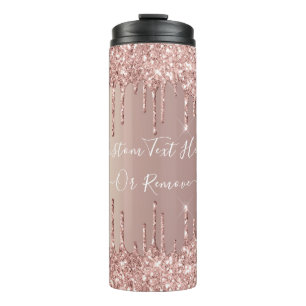 Bouteilles Isothermes Rose Parties scintillant or Température avec texte