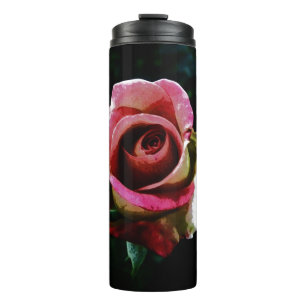 Bouteilles Isothermes Rose peinte à l'huile en rouge