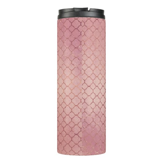 Bouteilles Isothermes Rose Rose Motif or élégant Monogramme (Dos)