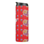 Bouteilles Isothermes Rose rouge Shabby Chic Rose Motif Floral Initial (Tourné sur la droite)