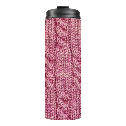 Bouteilles Isothermes Rose tricoté (Devant)