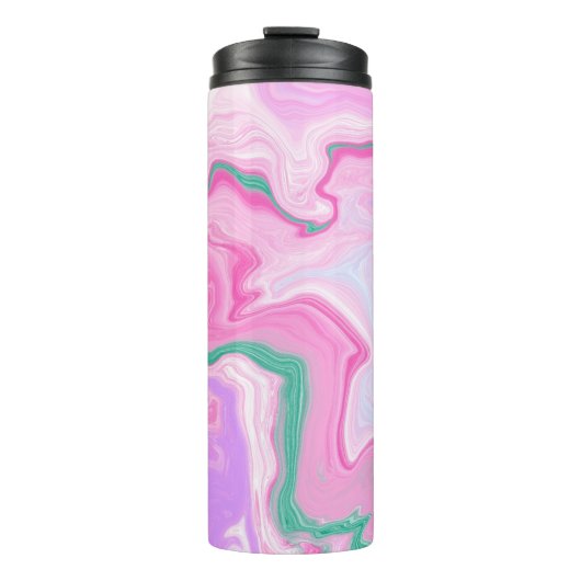 Bouteilles Isothermes Rose, Violet, Art Marbre Vert Menthe (Devant)