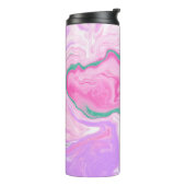 Bouteilles Isothermes Rose, Violet, Art Marbre Vert Menthe (Tourné sur la gauche)