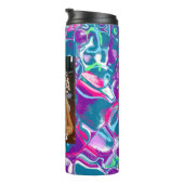 Bouteilles Isothermes Rose, Violet, Bleu Artsy Coloré (Tourné sur la droite)