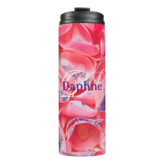 Bouteilles Isothermes Rose violet Élégante Fille mignonne Monogramme mod (Devant)