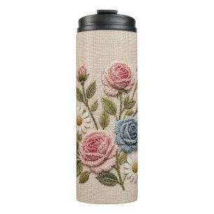 Bouteilles Isothermes Roses Brodées Blush & Bleu