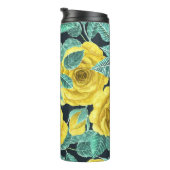 Bouteilles Isothermes Roses d'aquarelle jaune avec feuilles et pattes de (Tourné sur la droite)