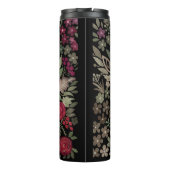 Bouteilles Isothermes Roses d'aquarelle sur un arrière - plan noir, aqua (Dos)