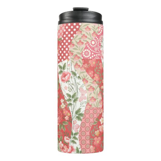 Bouteilles Isothermes Roses de Patchwork : conception motif transparente (Devant)