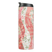 Bouteilles Isothermes Roses de Patchwork : conception motif transparente (Tourné sur la droite)