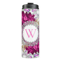 Roses Rose Bourgogne Diamants Élégant Monogramme