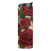 Bouteilles Isothermes Roses rouges : Arrière - plan floral sans couture (Tourné sur la gauche)