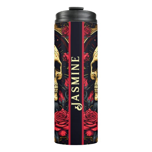 Bouteilles Isothermes Roses rouges crâne gothique Halloween Yoga (Devant)