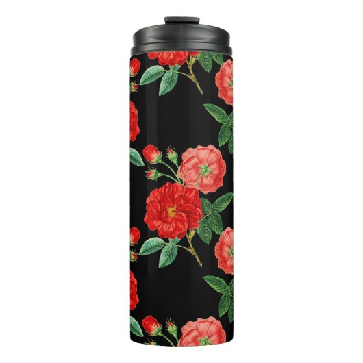 Bouteilles Isothermes Roses Rouges, Fond Noir, (Devant)