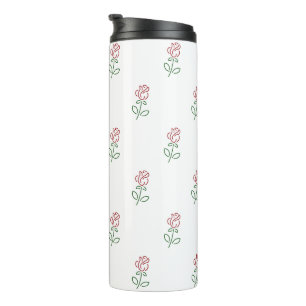 Bouteilles Isothermes Roses Rouges, Motif De Roses, Fleurs