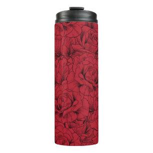 Bouteilles Isothermes roses rouges motif sans soudure 