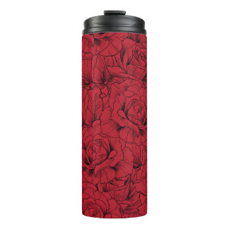 Bouteilles Isothermes roses rouges motif sans soudure 