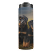 Bouteilles Isothermes Rottweiler Chiot Automne Citrouille de plaisir (Devant)