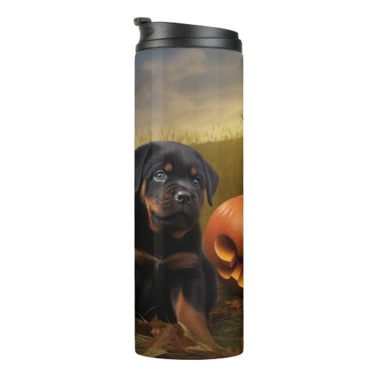 Bouteilles Isothermes Rottweiler Chiot Automne Citrouille de plaisir (Tourné sur la droite)