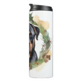 Bouteilles Isothermes Rottweiler Christmas Wreath Festive Pup (Tourné sur la droite)