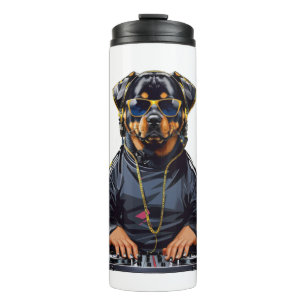 Bouteilles Isothermes rottweiler Dog Dj avec platine et casque