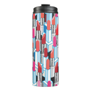 Bouteilles Isothermes Rouge à lèvres coloré motif graphique transpare