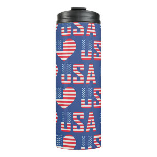 BOUTEILLES ISOTHERMES ROUGE BLANC BLEU PATRIOTIQUE ÉTOILES USA STRIPES